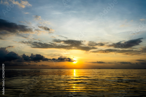 Sunset sky on the lake