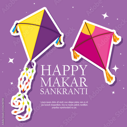 happy makar sankranti with kites to festival