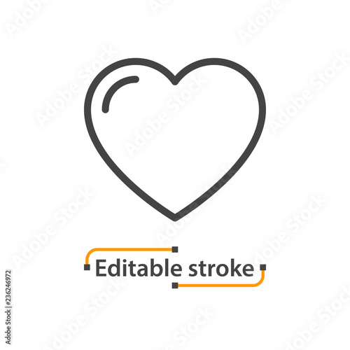 Heart line icon. Editable stroke.
