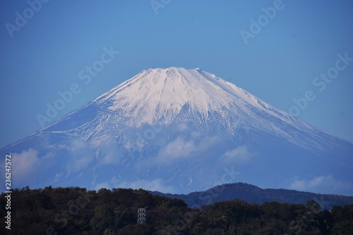 Mt.Fuji in late autumn crown of snow