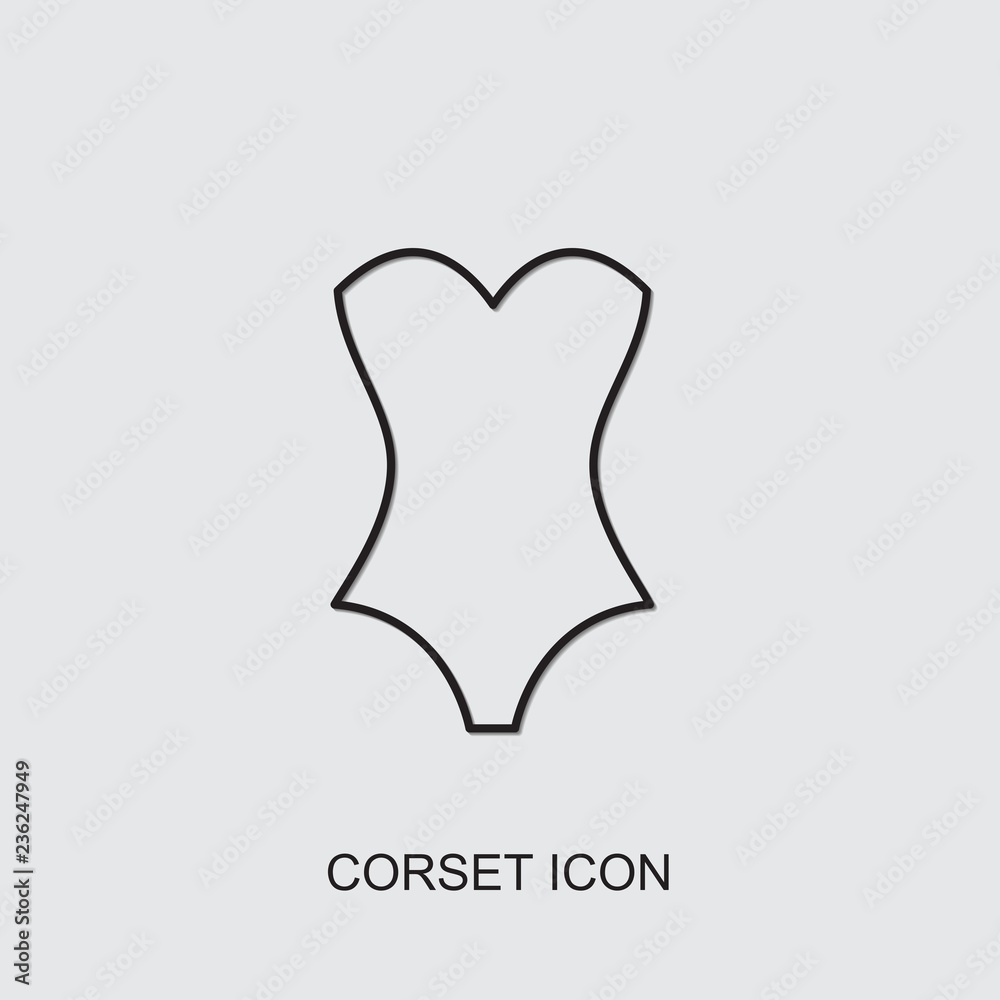 Fototapeta premium corset icon. line corset icon from clothes collection. Use for web, mobile, infographics and UI/UX elements. Trendy corset icon.