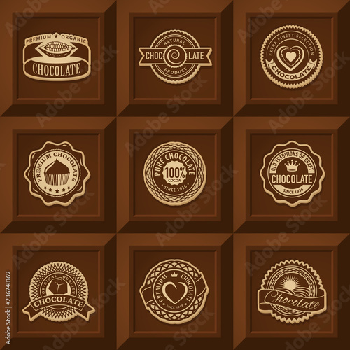 Vector chocolate logo template set