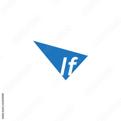 Free Download initial two letter lf negative space triangle logo - GFXLoad