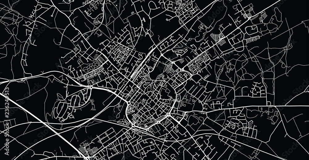 Fototapeta premium Urban vector city map of Canterbury, England