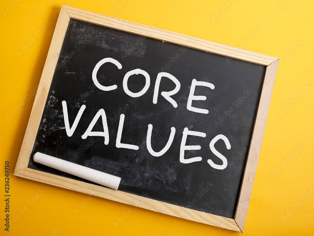 Fototapeta premium Core Values, Business Ethics Motivational Inspirational Quotes