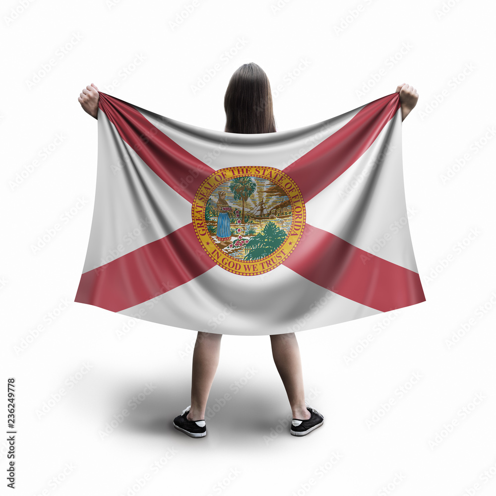 Women and Florida flag