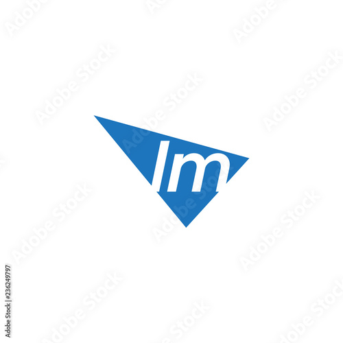 initial two letter lm negative space triangle logo