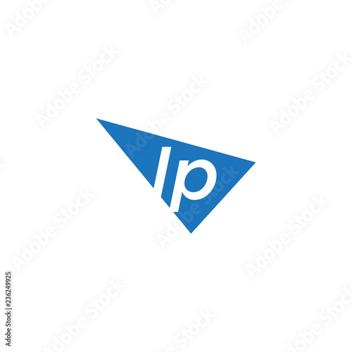 initial two letter lp negative space triangle logo