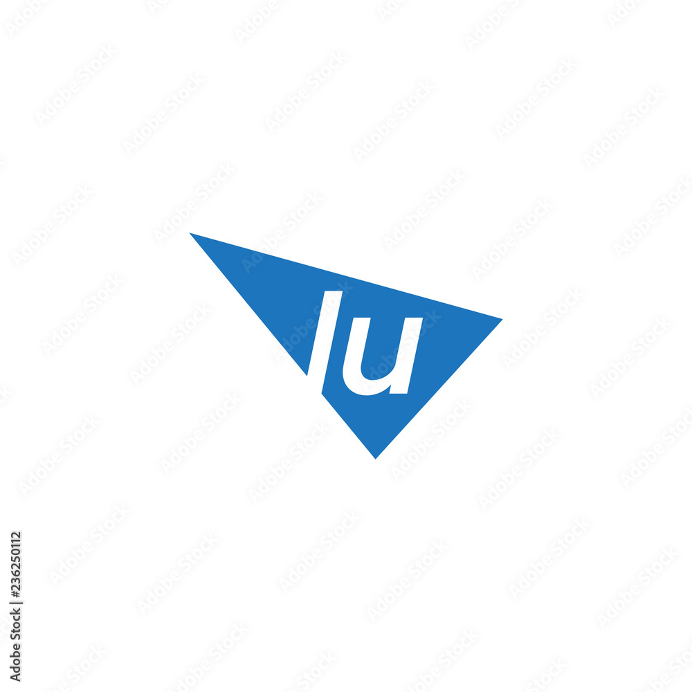initial two letter lu negative space triangle logo initial two letter lu negative space triangle logo