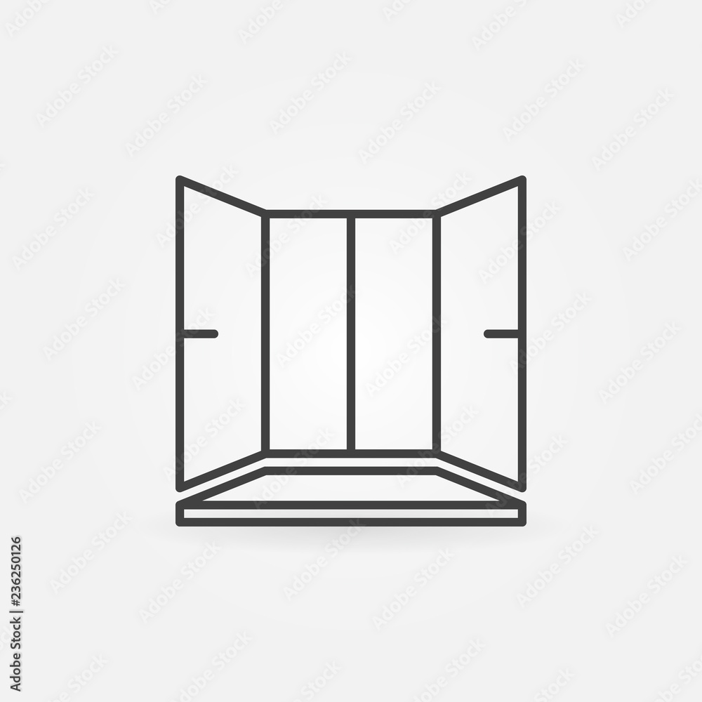 Plastic Window with windowsill vector icon or symbol in outline style Plastic Window with windowsill vector icon or symbol in outline style