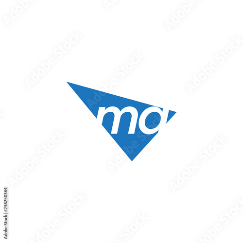 Free Download initial two letter ma negative space triangle logo - GFXLoad