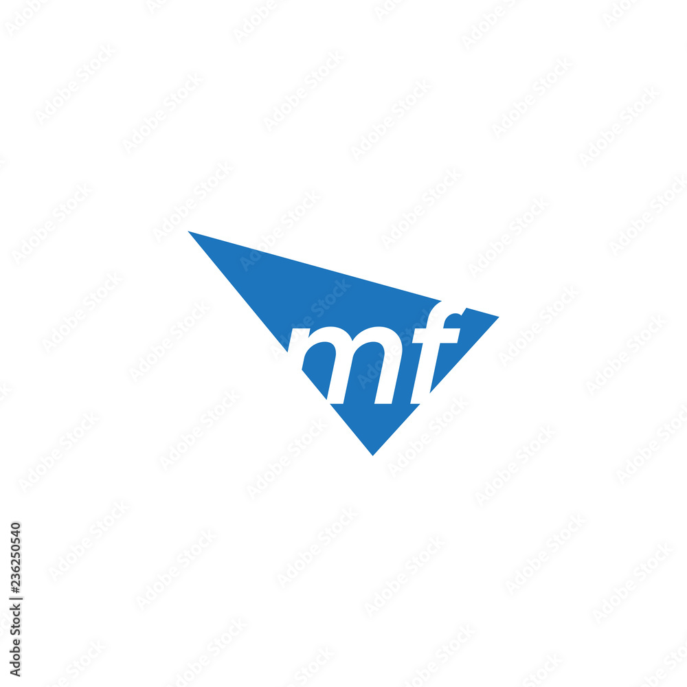 initial two letter mf negative space triangle logo initial two letter mf negative space triangle logo