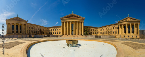 Panorama view of Philadelphia Museum of Art in sunny day, Pennsylvania, USA