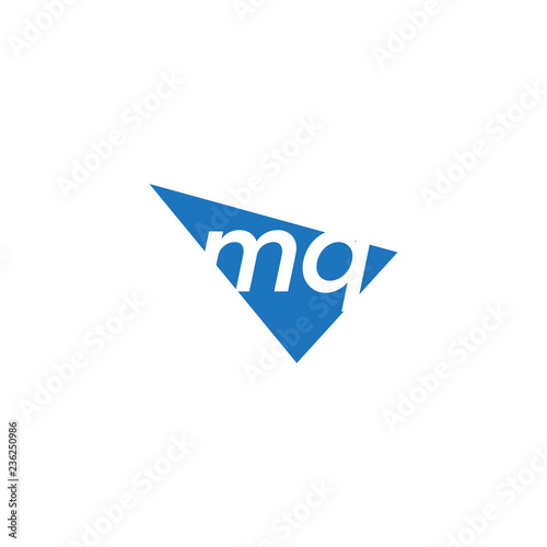 initial two letter mq negative space triangle logo