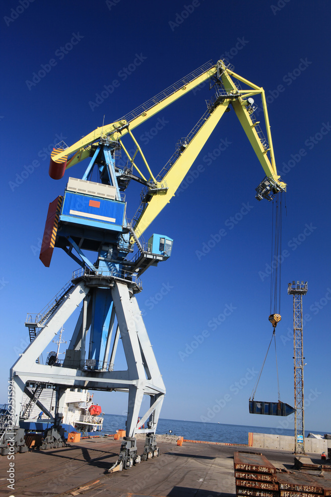 Gantry crane in the sea port of the Azov Sea Gantry crane in the sea port of the Azov Sea