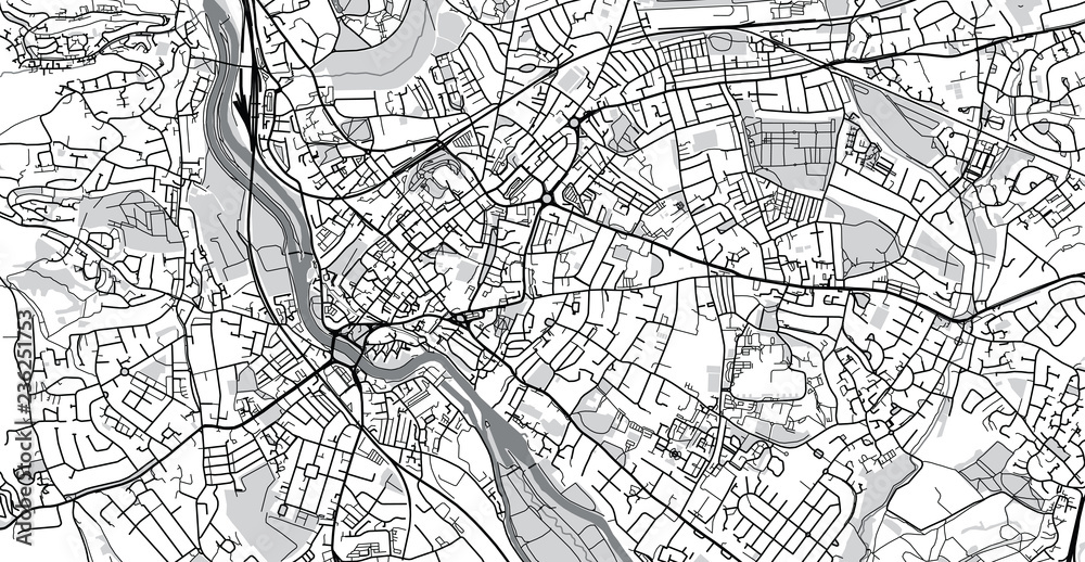 Naklejka premium Urban vector city map of Exeter, England