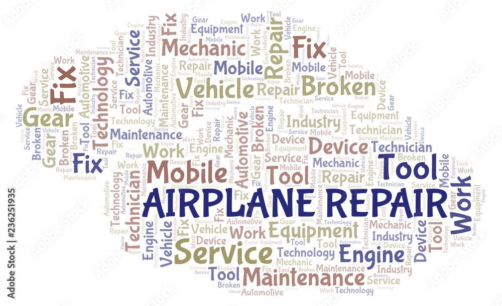 Airplane Repair word cloud.