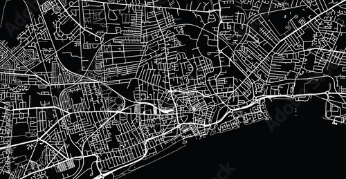 Urban vector city map of Hull, England