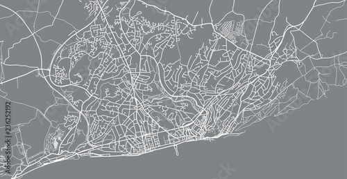 Urban vector city map of Hastings, England