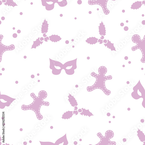 Christmas and New Year 2019 seamless pattern.