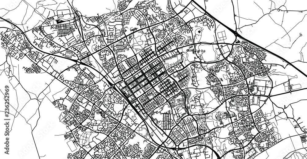Naklejka premium Urban vector city map of Milton Keynes, England