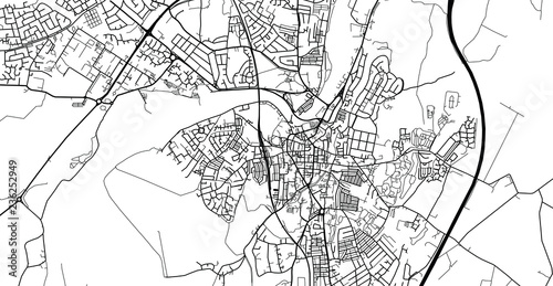 Canvas Print Urban vector city map of Lancaster, England