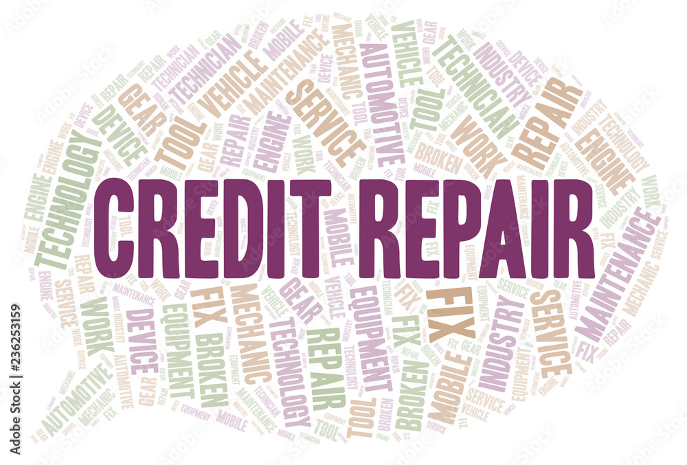 Obraz premium Credit Repair word cloud.