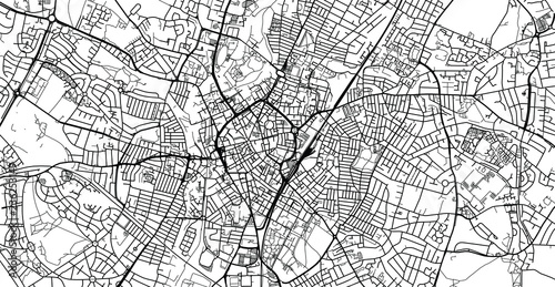 Urban vector city map of Leicester, England