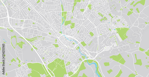 Urban vector city map of Luton, England