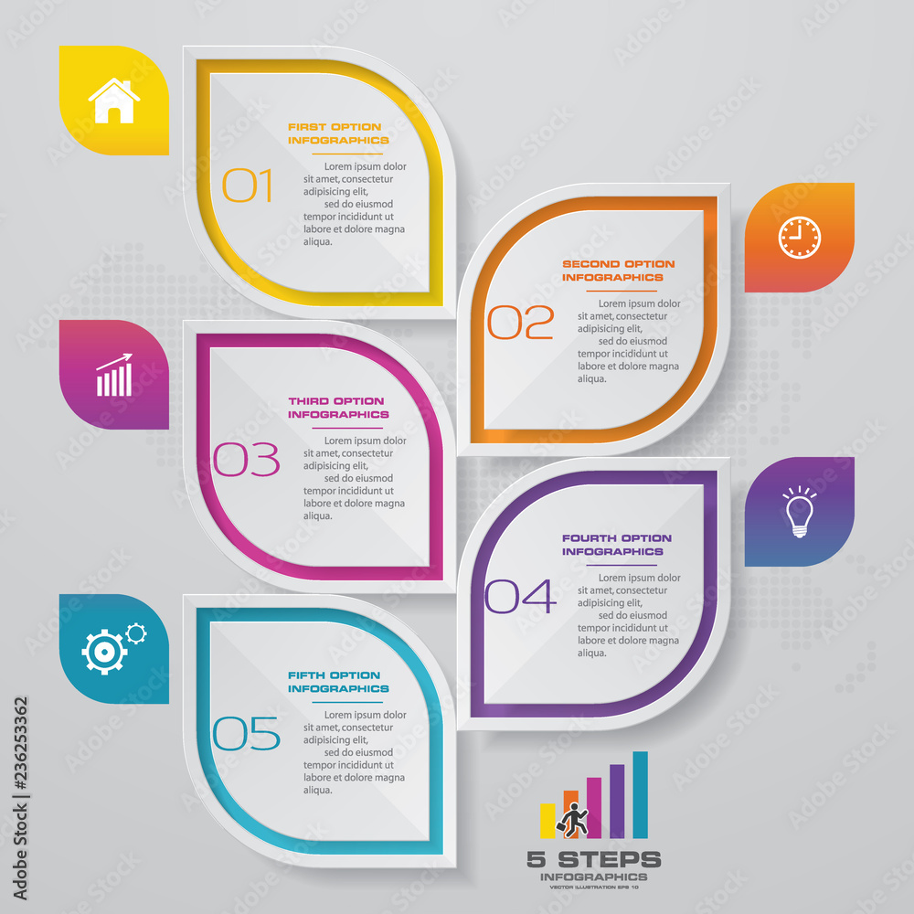 5 steps infographics element template chart for presentation. 5 steps infographics element template chart for presentation.