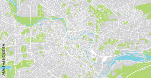 Urban vector city map of Norwich  England