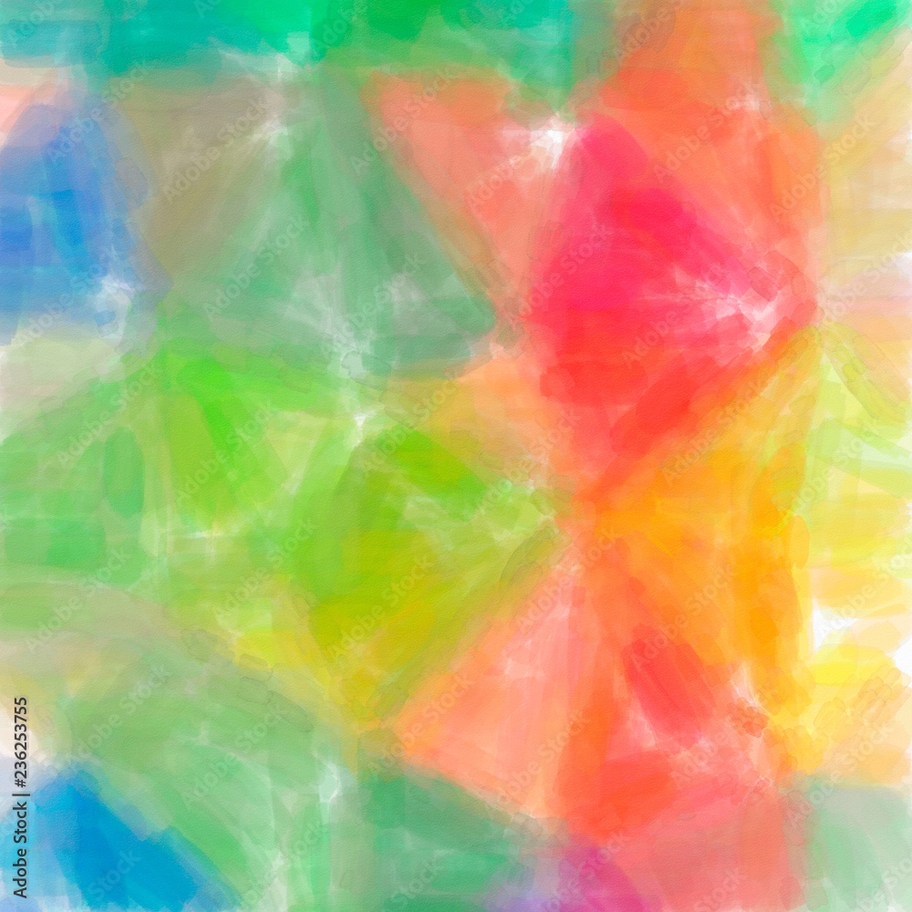 Illustration of abstract Green, Pink, Blue And Red Watercolor Square background.