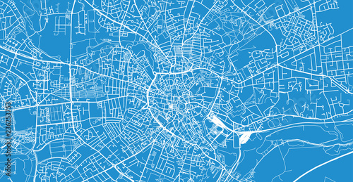 Obraz na plátně Urban vector city map of Norwich, England
