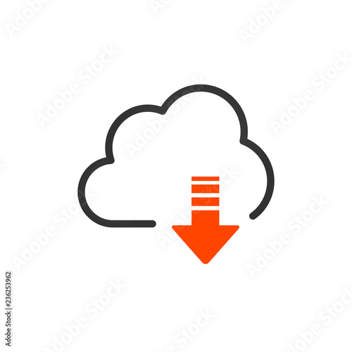 Cloud download linear icon ...