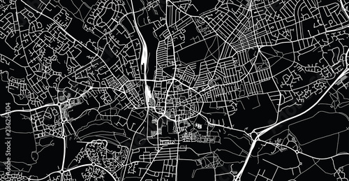 Urban vector city map of Northampton, England photo