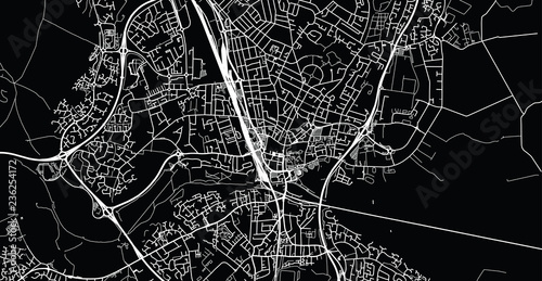 Urban vector city map of Peterborough, England