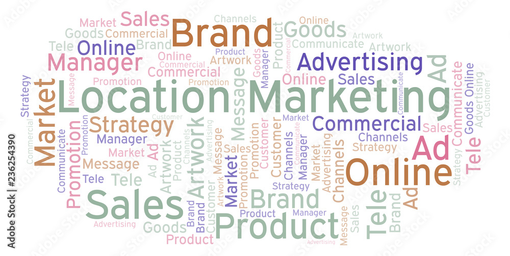 Word cloud with text Location Marketing. Word cloud with text Location Marketing.