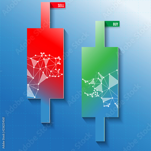 vector of forex trading candle stick with bear and bull market,business and financial concept photo