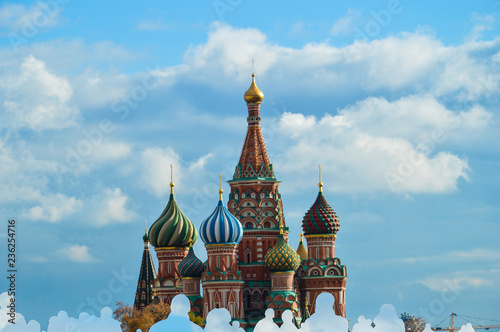 St. basils cathedral on red square in moscow