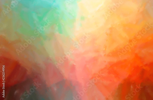 Illustration of abstract Orange, Green, Yellow And Purple Dry Brush Oil Paint Horizontal background.