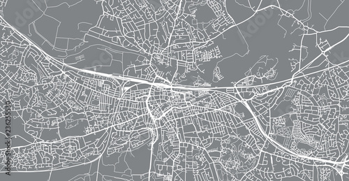 Urban vector city map of Reading, England