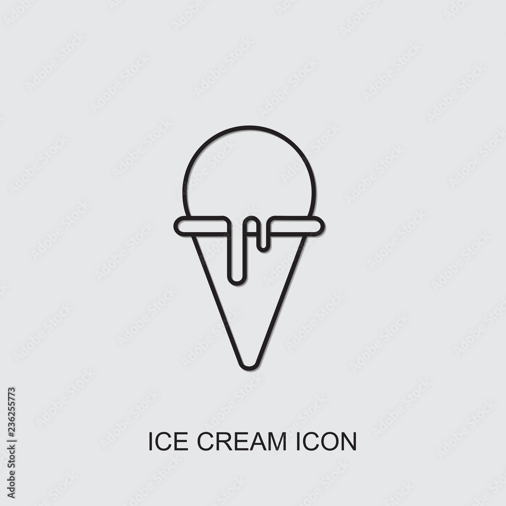 ice cream icon. line ice cream icon from fastfood collection. Use for web, mobile, infographics and UI/UX elements. Trendy ice cream icon. ice cream icon. line ice cream icon from fastfood collection. Use for web, mobile, infographics and UI/UX elements. Trendy ice cream icon.