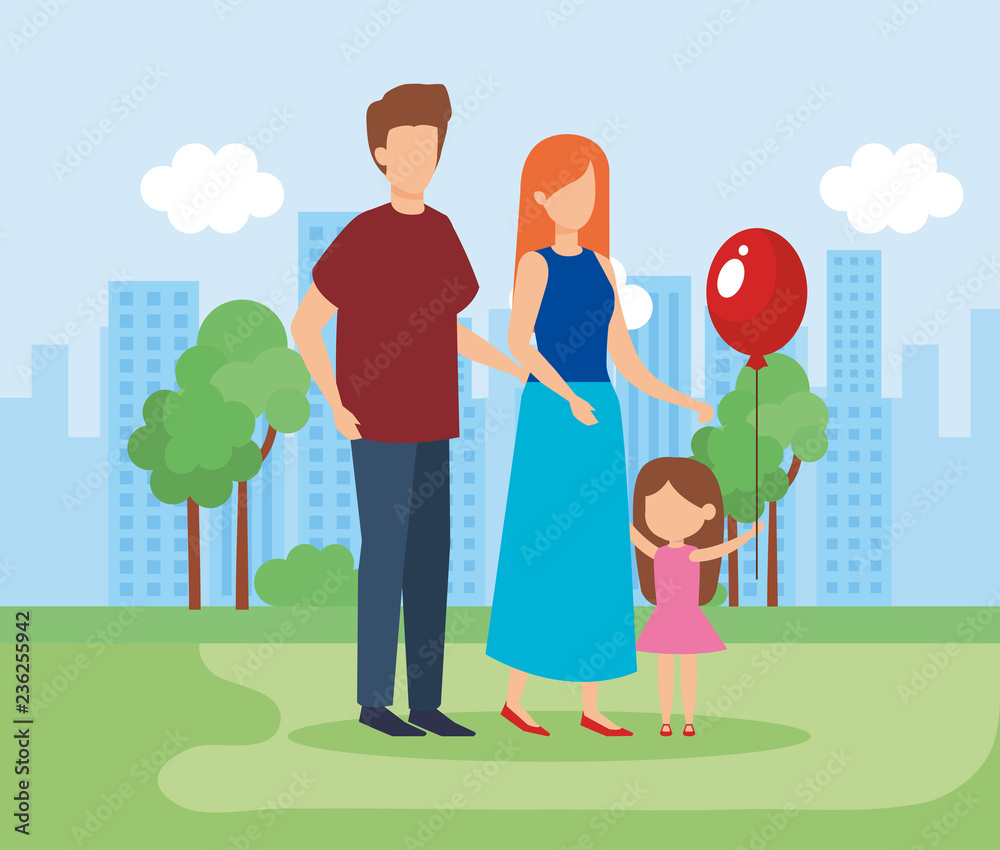 parents couple with daughter and balloon helium parents couple with daughter and balloon helium