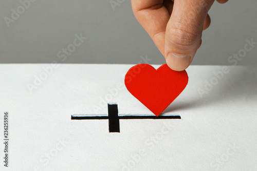 фотографія Donation of your heart as symbol of love for the religion of Christianity