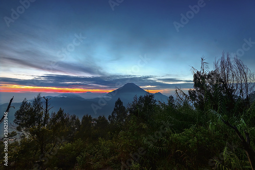 The Mountain panorama from sekunir Village Wonderful indonesia photo