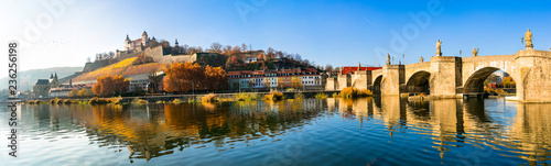 Scenic Wurzburg town - famous "Romantic road" tourist route in Bavaria, Germany