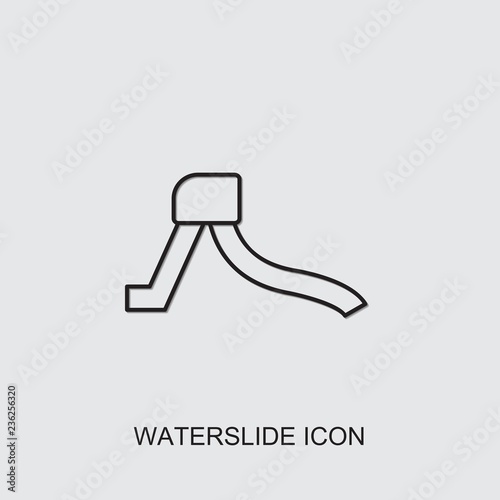 waterslide icon. line waterslide icon from party collection. Use for web, mobile, infographics and UI/UX elements. Trendy waterslide icon.