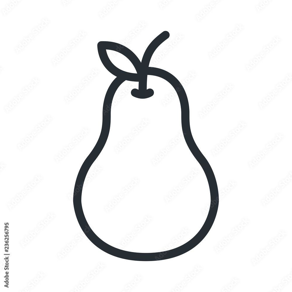Pear Fruit Flat Line Stroke Icon Pictogram Pear Fruit Flat Line Stroke Icon Pictogram