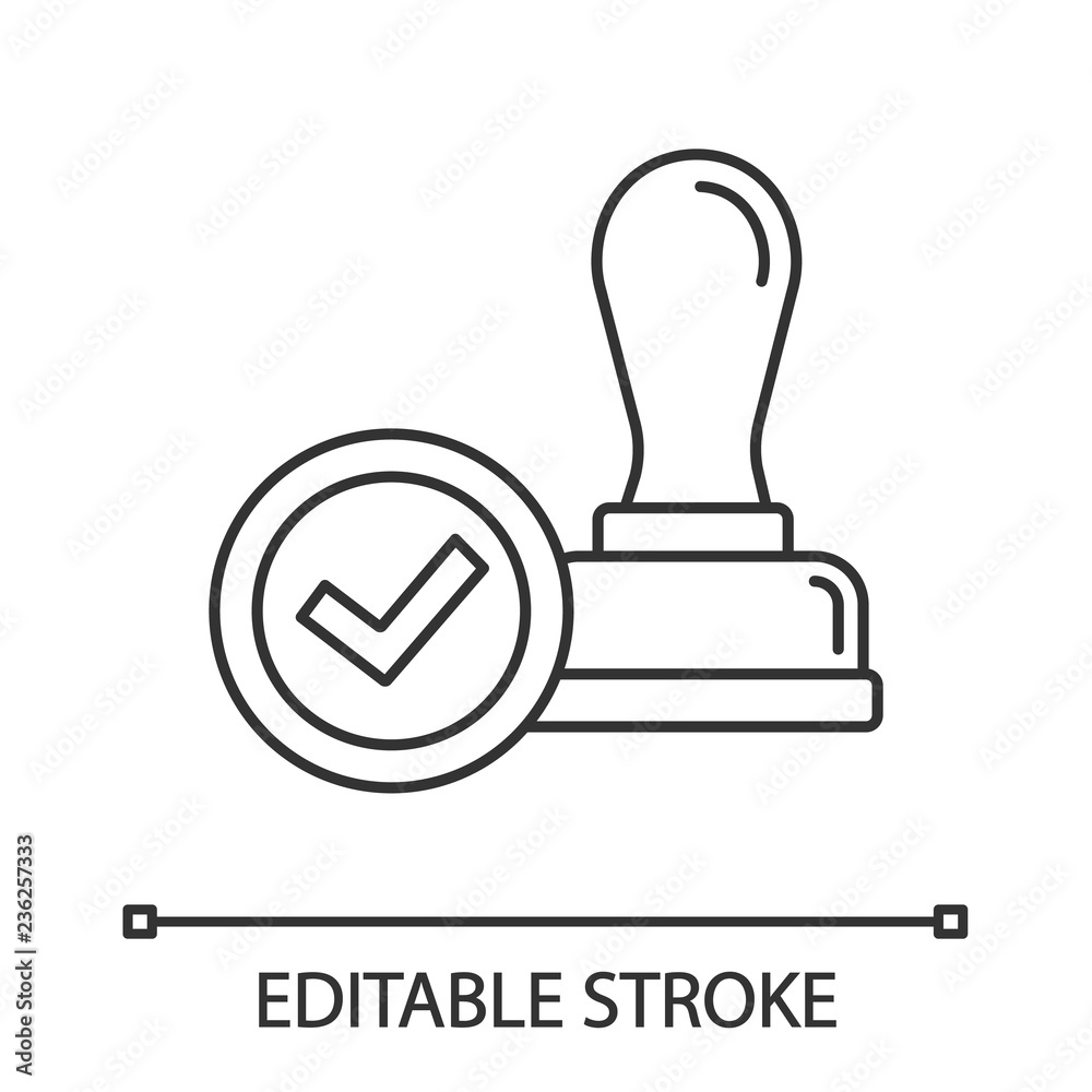 Stamp approved linear icon Stamp approved linear icon