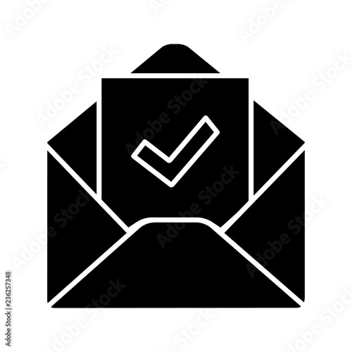 Email confirmation glyph icon